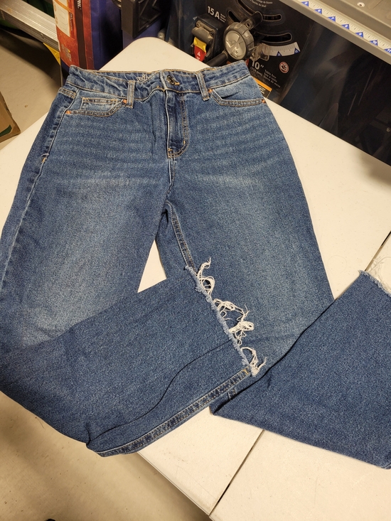wild fable Denim - wild fable Blue Straight-Leg Women's Jeans with Distressed Knee